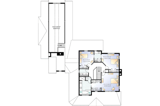 Floor Plan - Upper Floor for Country House Plan #23-382 - 3 bed, 2.5 bath