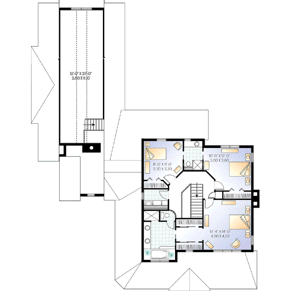 Architectural House Design - Country Floor Plan - Upper Floor Plan #23-382