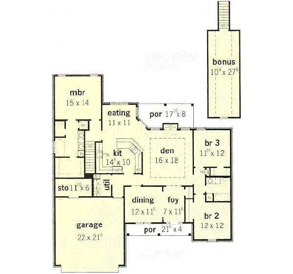 Traditional Floor Plan - Main Floor Plan #16-151