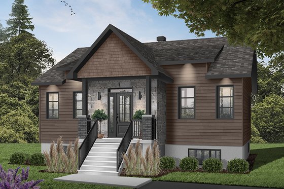 Exterior - Front Elevation 6 for Bungalow House Plan #23-2803 - 2 bed, 1 bath