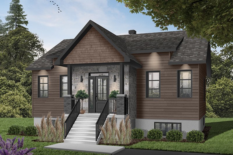 Dream House Plan - Exterior - Front Elevation 6 for Bungalow House Plan #23-2803 - 2 bed, 1 bath