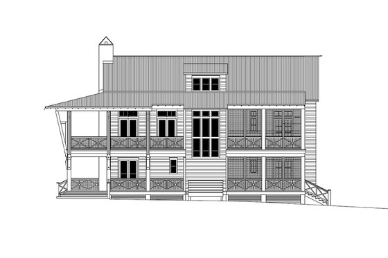 Exterior - Other Elevation 1 for Beach House Plan #443-13 - 4 bed, 4.5 bath