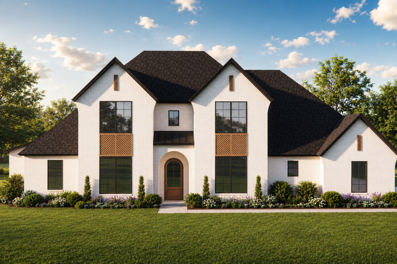 Architectural House Design - Exterior - Front Elevation 3 for European House Plan #1119-17 - 5 bed, 3.5 bath