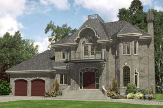 Exterior - Front Elevation for European House Plan #138-131 - 3 bed, 2.5 bath