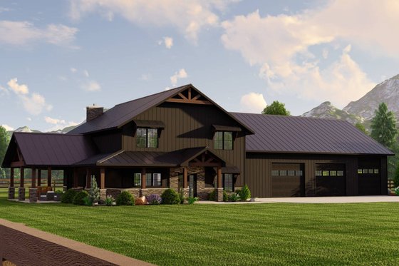 Barndominium Exterior - Front Elevation Plan #1064-110