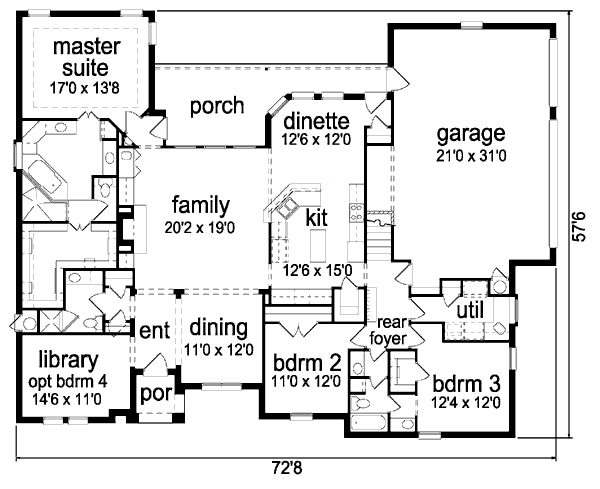 House Design - European Floor Plan - Main Floor Plan #84-393