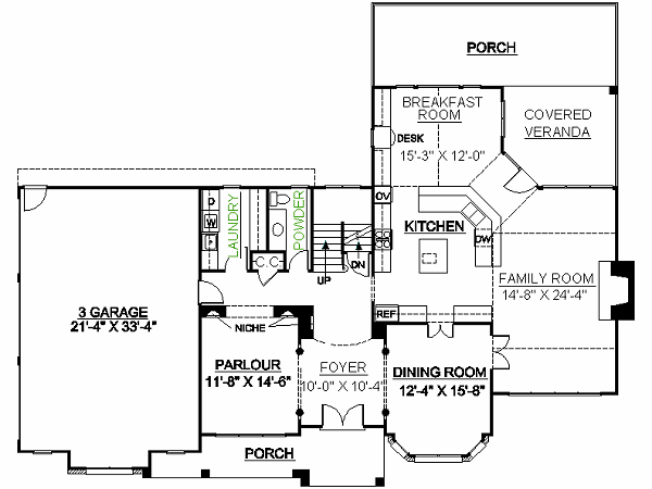 Home Plan - European Floor Plan - Main Floor Plan #119-247