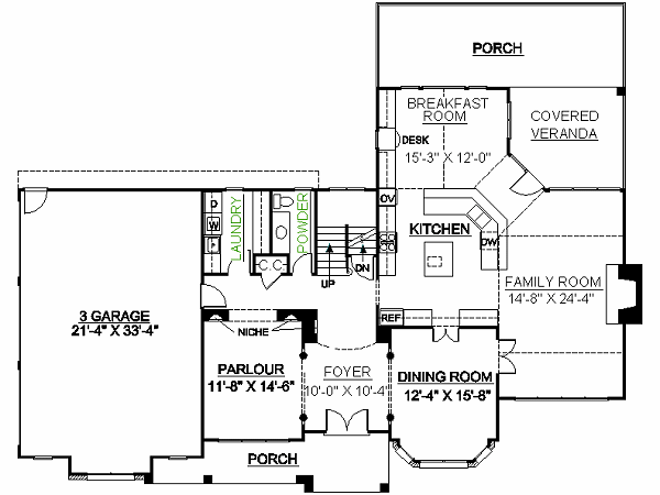 Architectural House Design - European Floor Plan - Main Floor Plan #119-247