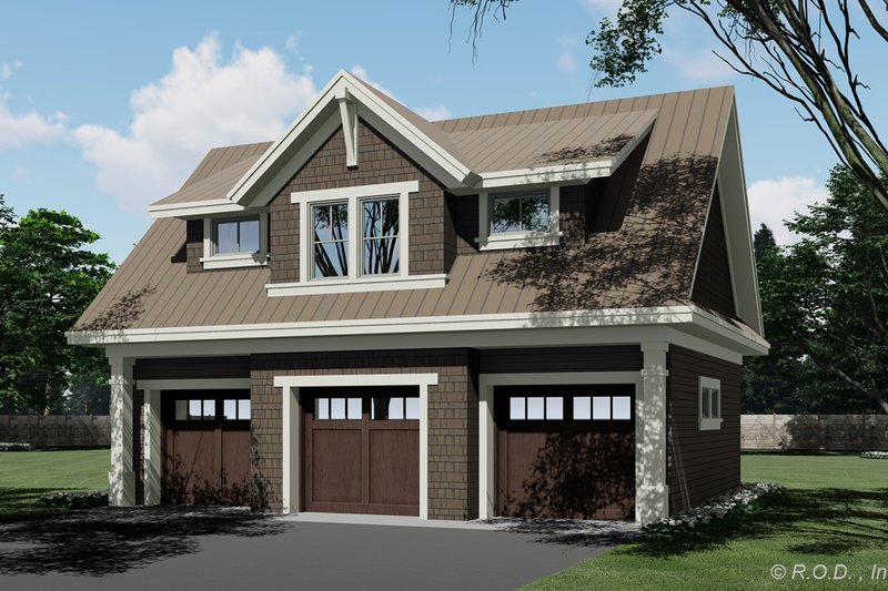 Dream House Plan - Exterior - Front Elevation 4 for Modern House Plan #51-1571 - 1 bed, 1 bath