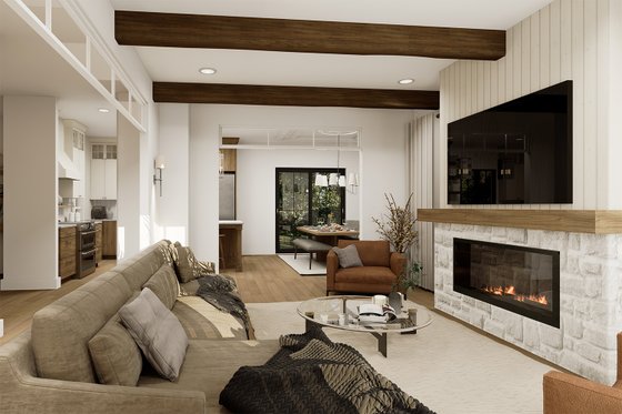 Interior - Family Room 1 for Farmhouse House Plan #23-2392 - 4 bed, 2.5 bath