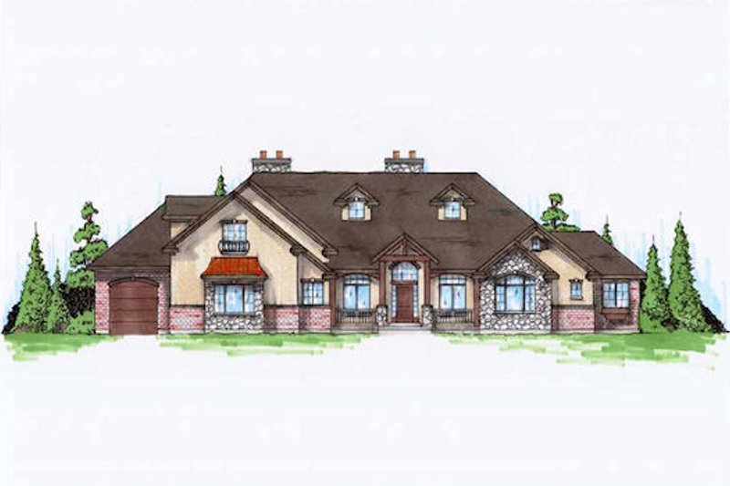 Home Plan - Country Exterior - Front Elevation Plan #5-416