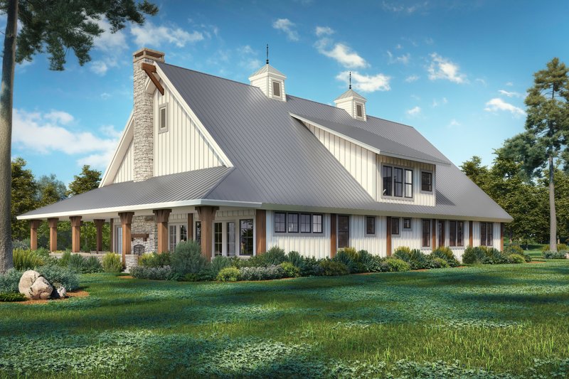 Dream House Plan - Exterior - Rear Elevation 1 for Barndominium House Plan #942-62 - 3 bed, 2.5 bath