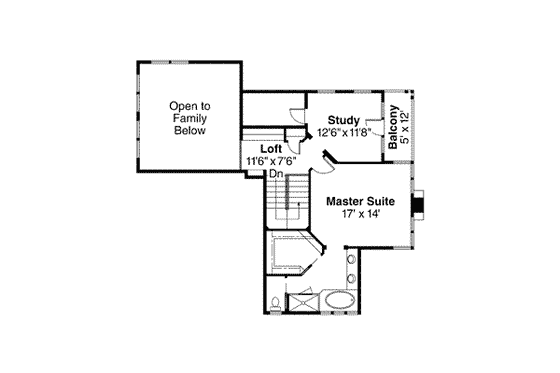 Floor Plan - Upper Floor for Craftsman House Plan #124-459 - 3 bed, 3 bath