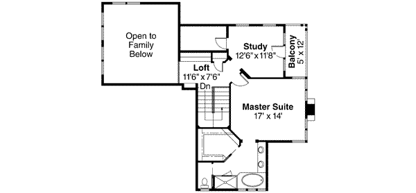 Craftsman Floor Plan - Upper Floor Plan #124-459