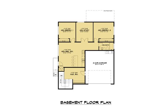 Floor Plan - Lower Floor for Modern House Plan #1066-109 - 6 bed, 3.5 bath