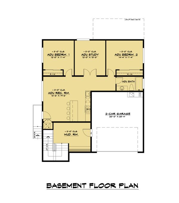 Modern Floor Plan - Lower Floor Plan #1066-109