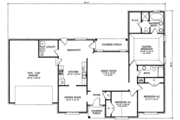 European Style House Plan - 3 Beds 2 Baths 1600 Sq/Ft Plan #412-106 
