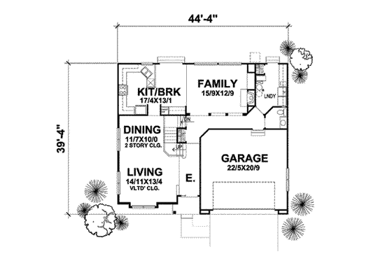 Floor Plan - Main Floor for Farmhouse House Plan #50-246 - 4 bed, 2.5 bath