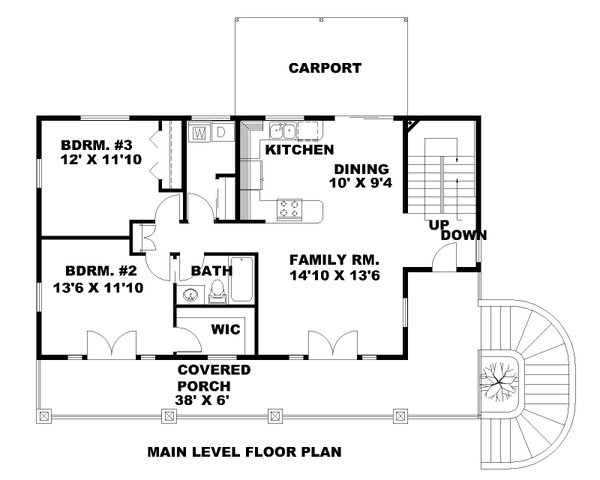 Architectural House Design - Southern Floor Plan - Main Floor Plan #117-215