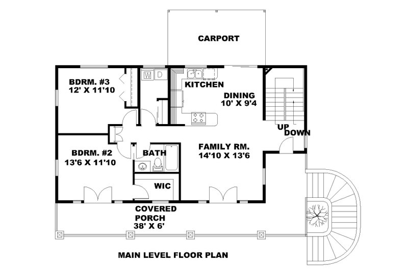 Home Plan - Floor Plan - Main Floor for Southern House Plan #117-215 - 3 bed, 4 bath