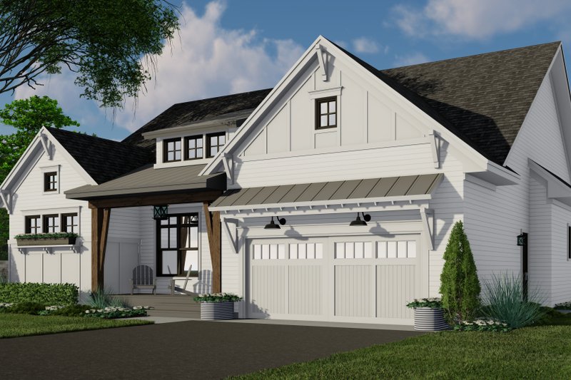 Architectural House Design - Exterior - Front Elevation 5 for Farmhouse House Plan #51-1185 - 3 bed, 2 bath