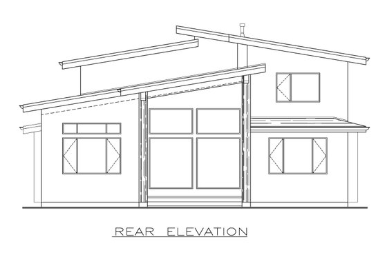 Exterior - Rear Elevation for Contemporary House Plan #1100-103 - 4 bed, 3 bath