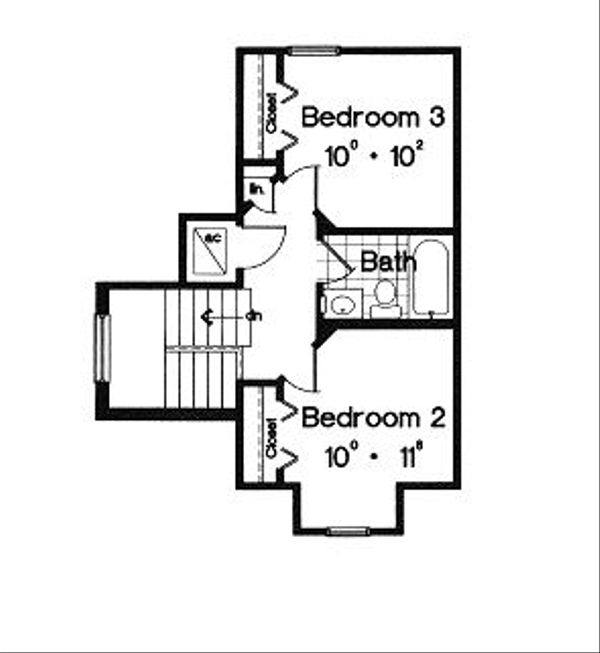 Farmhouse Floor Plan - Upper Floor Plan #417-108