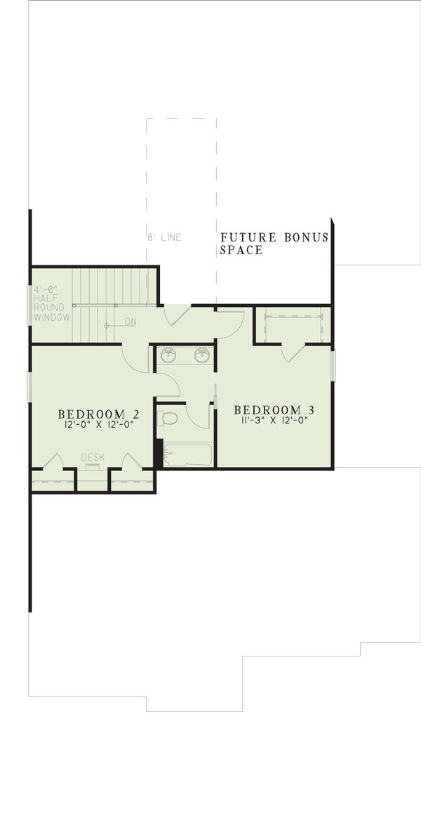 Home Plan - Traditional Floor Plan - Upper Floor Plan #17-2003