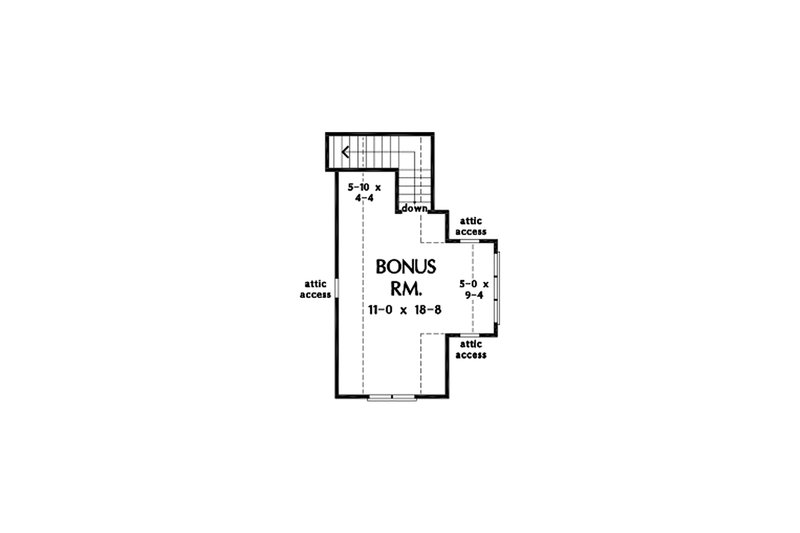 Architectural House Design - Floor Plan - Upper Floor for Cottage House Plan #929-1084 - 3 bed, 2 bath
