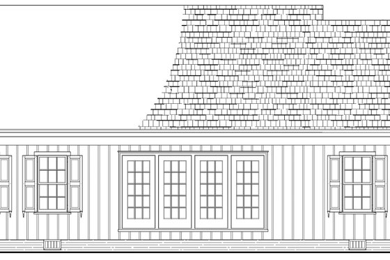 Exterior - Rear Elevation for Ranch House Plan #137-269 - 3 bed, 2 bath
