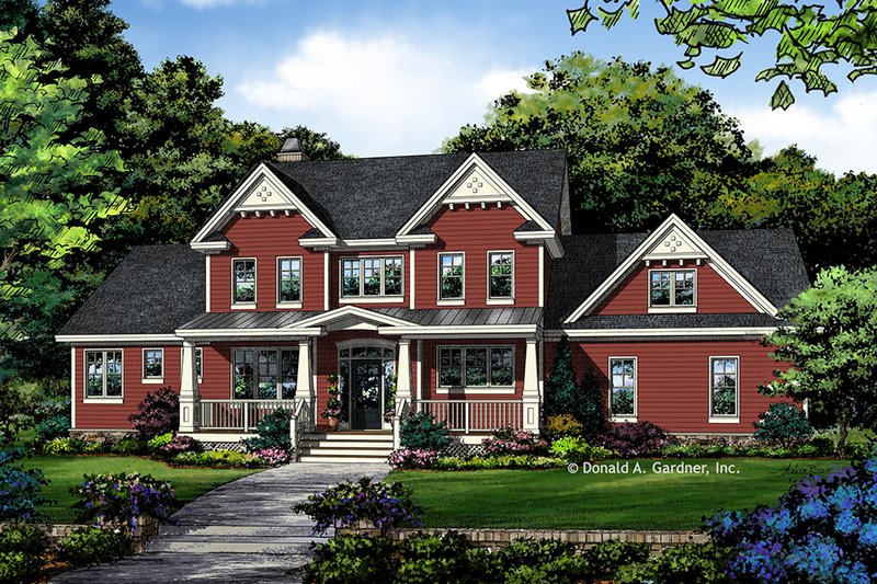 Farmhouse Style House Plan - 4 Beds 3.5 Baths 2546 Sq/Ft Plan #929-1039