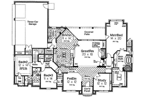 Floor Plan - Main Floor for European House Plan #310-272 - 3 bed, 2.5 bath