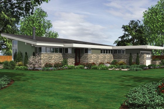 Modern 2500 square foot 3 bedroom 2 1/2 bath house plan