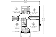 Colonial Style House Plan - 4 Beds 2.5 Baths 1960 Sq/Ft Plan #25-226 