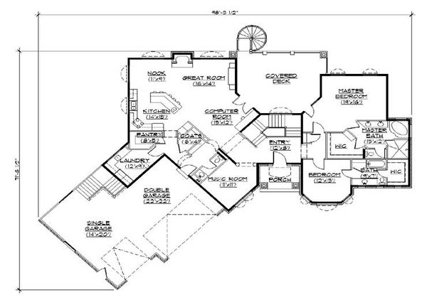 House Design - Mediterranean Floor Plan - Main Floor Plan #5-357