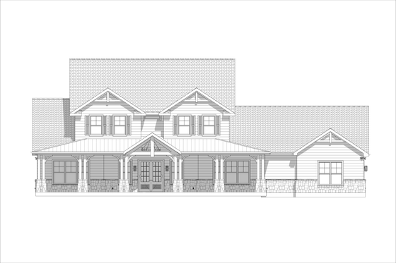 Exterior - Front Elevation 3 for Farmhouse House Plan #1127-21 - 4 bed, 3.5 bath