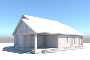 Exterior - Rear Elevation for Southern House Plan #430-325 - 3 bed, 2.5 bath