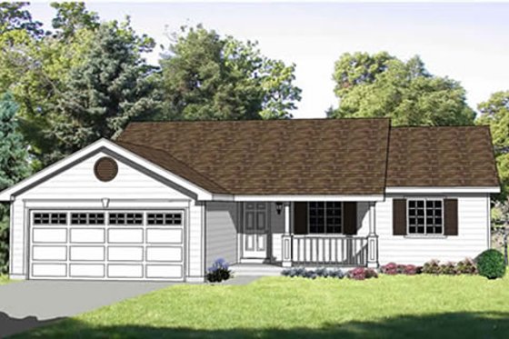Exterior - Front Elevation for Ranch House Plan #116-236 - 3 bed, 2 bath