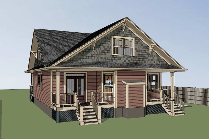 Dream House Plan - Exterior - Rear Elevation for Craftsman House Plan #79-359 - 4 bed, 2.5 bath