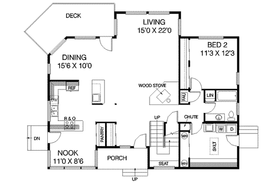 Floor Plan - Main Floor House Plan #60-327 - 3 bed, 3 bath