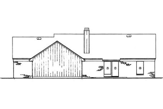 Exterior - Rear Elevation for Country House Plan #45-326 - 3 bed, 2 bath