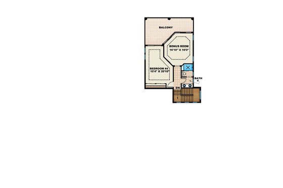 Floor Plan - Upper Floor for Mediterranean House Plan #27-453 - 3 bed, 5 bath