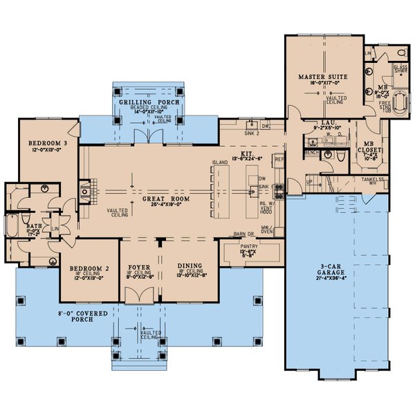 Farmhouse Floor Plan - Main Floor Plan #923-395