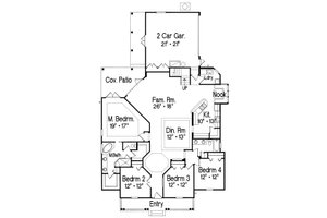 Floor Plan - Main Floor for Traditional House Plan #417-338 - 4 bed, 3 bath