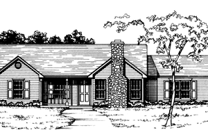 Exterior - Front Elevation 3 for Ranch House Plan #30-119 - 3 bed, 2 bath
