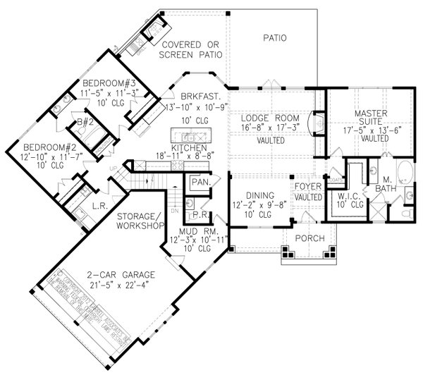 Ranch Floor Plan - Main Floor Plan #54-466