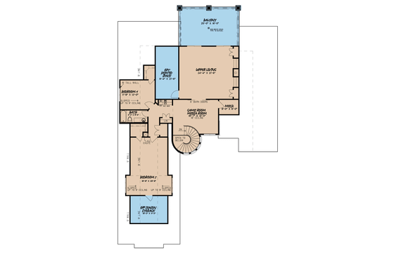 Floor Plan - Upper Floor for European House Plan #923-111 - 5 bed, 3.5 bath