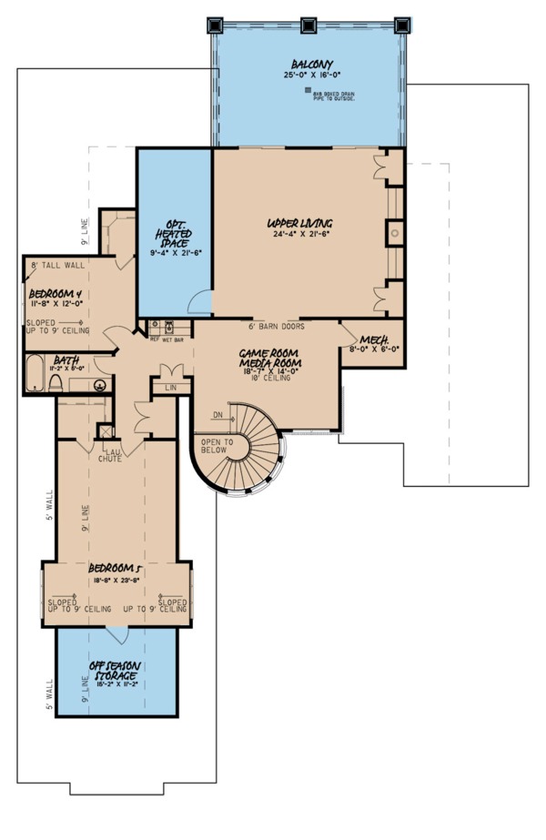 Architectural House Design - European Floor Plan - Upper Floor Plan #923-111