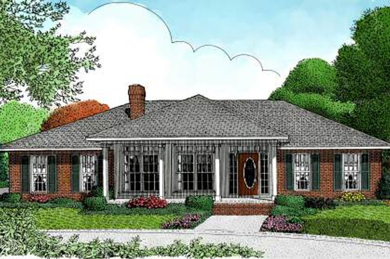 Ranch Style House Plan - 3 Beds 2.5 Baths 1698 Sq/Ft Plan #11-109