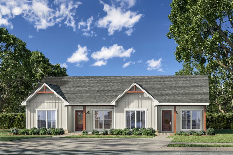 Home Plan - Exterior - Front Elevation 3 for Ranch House Plan #430-382 - 4 bed, 4 bath